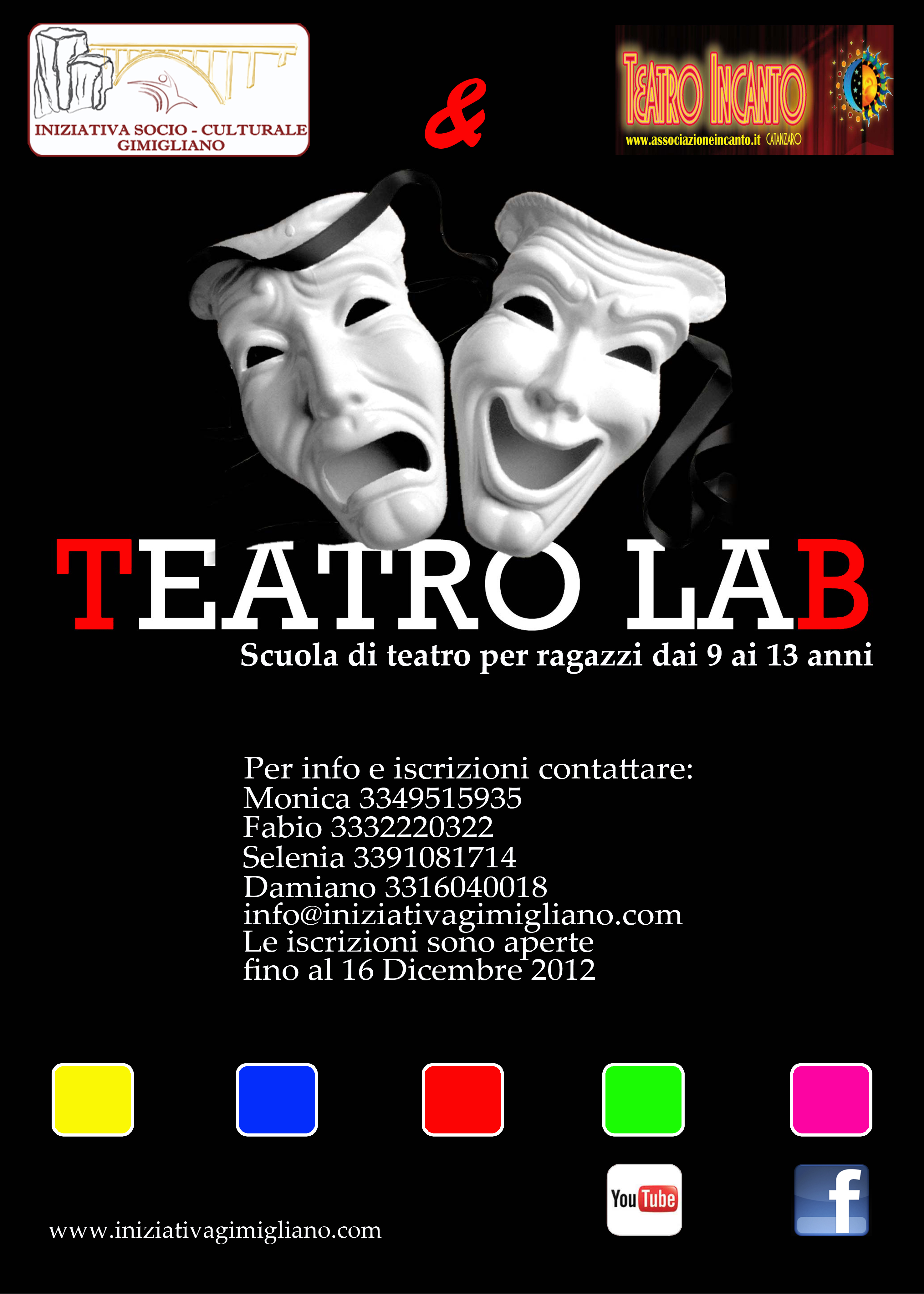 TeatroLAB : Avviso iscrizioni