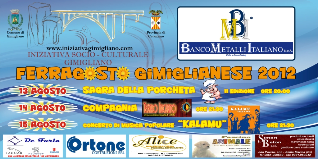 Ferragosto Gimiglianese 2012 – IL PROGRAMMA