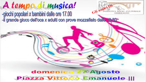 Domenica 27 Giochi in piazza Vittorio Emanuele III